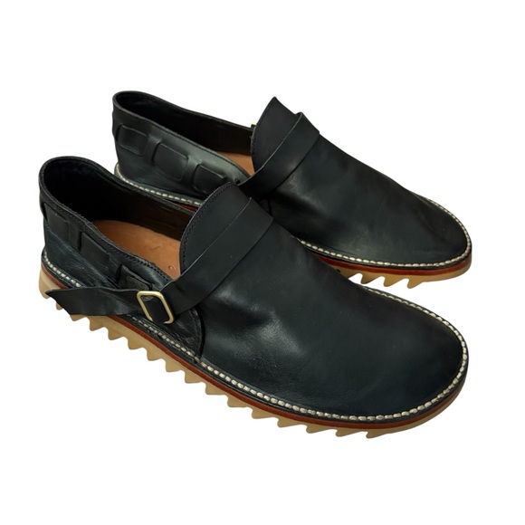 Unmarked Other - Unmarked Handcrafted Stitch Down Black Leather Loafers Size 12